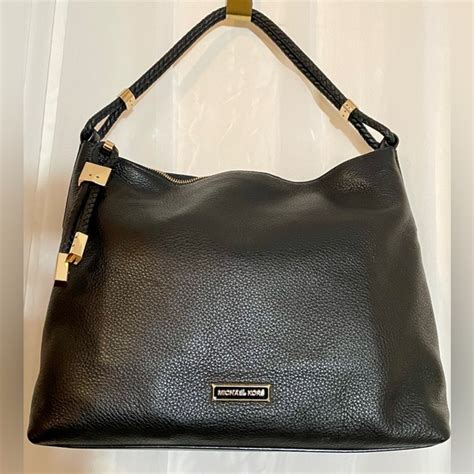 michael kors lexington large shoulder black|Lexington Large Pebbled Leather Shoulder Bag .